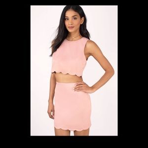 Tobi Two Piece Light Pink Scallop Set